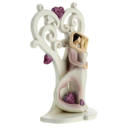 Wedding favour, lovers with heart-shaped tree, resin, 5x3 in 3