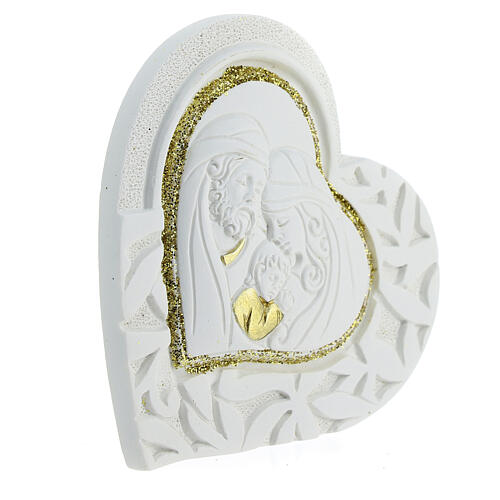 Heart-shaped favour with Holy Family 3x3 in 3