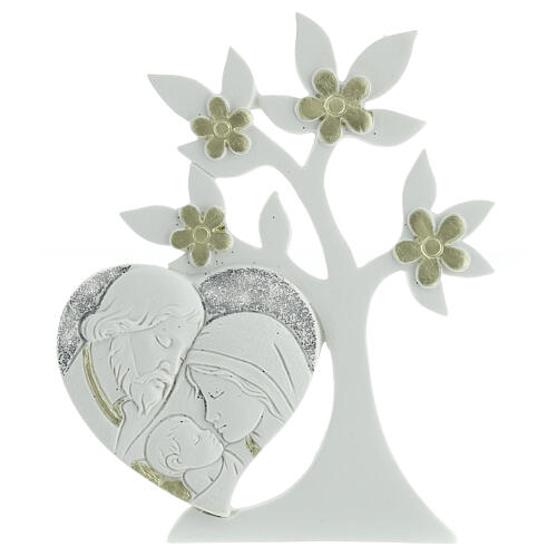 Tree-shaped favour with heart and Holy Family 5x4 in 1