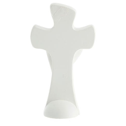 Cross with stylised angel, resin favour, 4x2 in 4