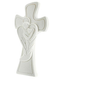 Lembrancinha cruz com anjo estilizado resina 10x5 cm