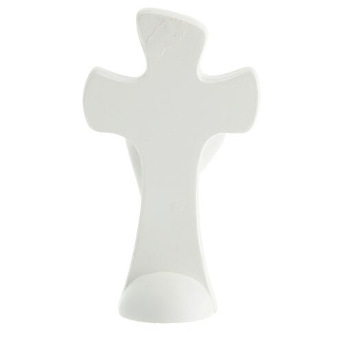 Lembrancinha cruz com anjo estilizado resina 10x5 cm 4