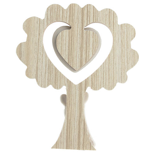 Wooden tree with lovers and rings, wedding favour, 5x4 in 4