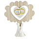 Wooden tree with lovers and rings, wedding favour, 5x4 in s1