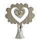 Wooden tree with porcelain lovers and rings, wedding favour, 7x6 in s1