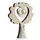 Wooden tree with porcelain lovers and rings, wedding favour, 7x6 in s3