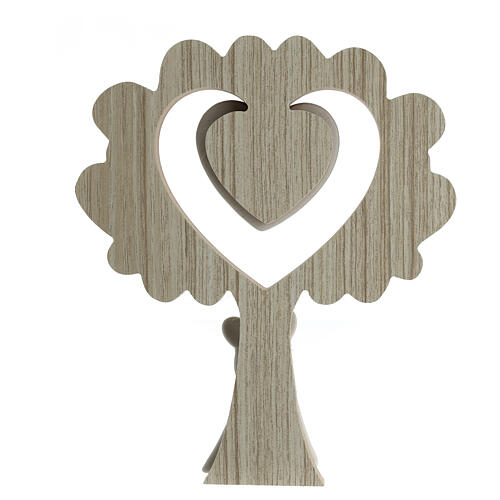 Drzewo zakochani i obrączki, drewno i porcelana, 18x15 cm 5