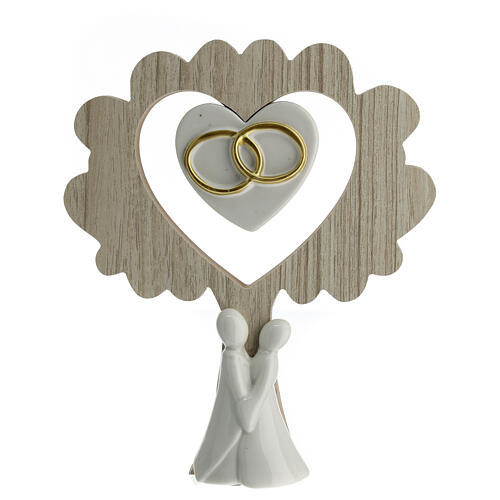 Wedding favor tree in love with porcelain wooden rings 18x15 cm 1