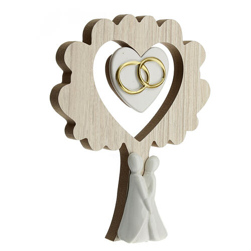 Wedding favor tree in love with porcelain wooden rings 18x15 cm 3