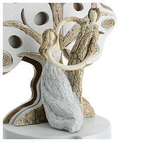 Wedding favour, illuminated Tree of Life with dancing lovers, 7x6 in