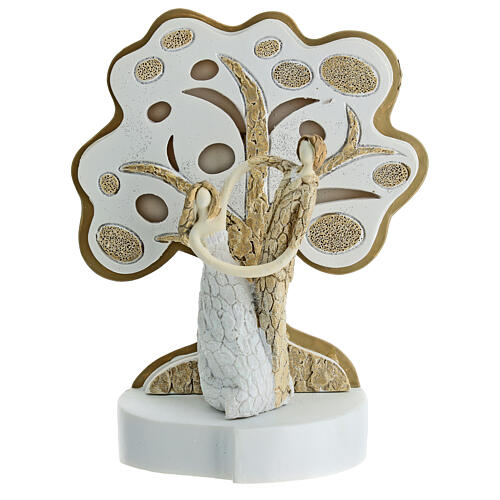 Wedding favour, illuminated Tree of Life with dancing lovers, 7x6 in 1