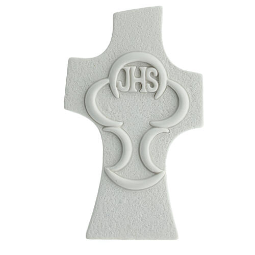 Gastgeschenk, Standfigur, Kreuz, Erstkommunion, Weiß, 9x6 cm 1