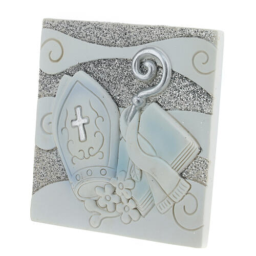 Resin tile with Confirmation symbols, First Communion favour, 3x3 in 2