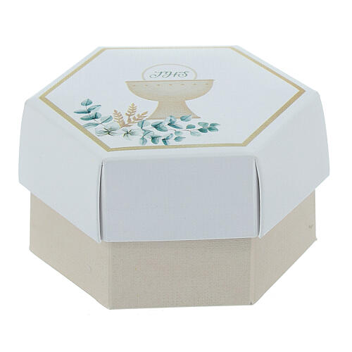 Holy Communion hexagonal gift box with chalice, 1.5x3x2.5 in 1