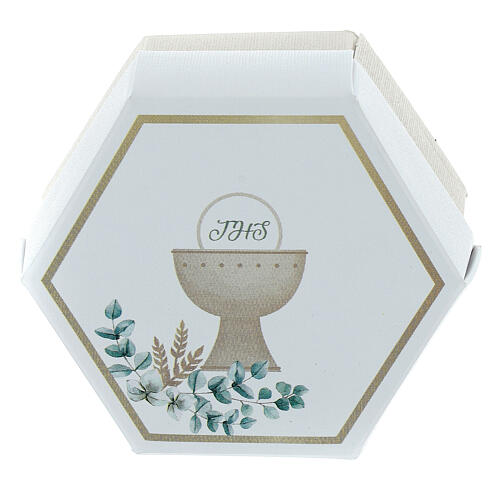 Holy Communion hexagonal gift box with chalice, 1.5x3x2.5 in 2