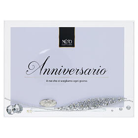 Portafoto anniversario 25 anni 14x19 cm vetro