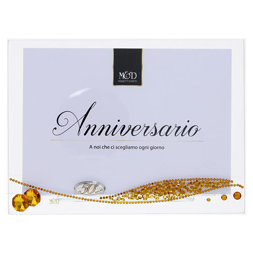 Cadre photo anniversaire 50 ans mariage 14x19 cm verre 1