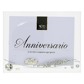 Glass photo frame for a 25th anniversary, 4.5x5.5 in