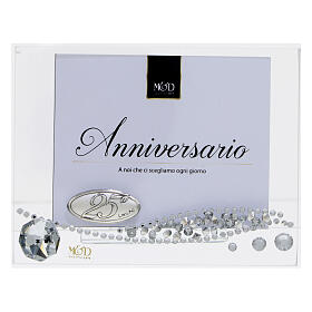 25 year anniversary glass picture frame size 7.5x10 cm