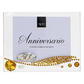 Glass photo frame, 3x4 in, 50th anniversary