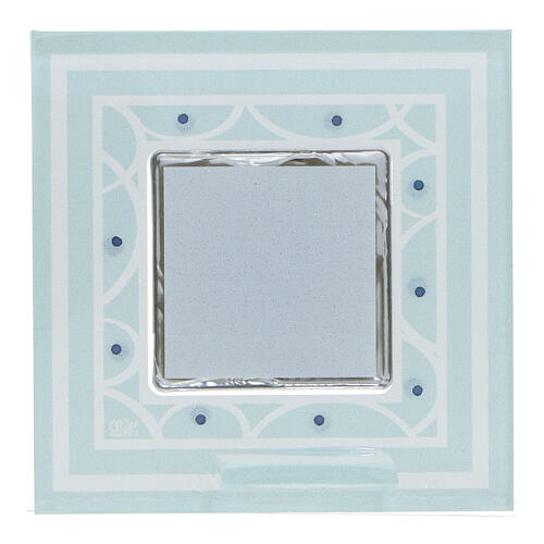 Bomboniera quadretto Sacra Famiglia verde 7x7 cm 2