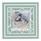 Bomboniera quadretto Sacra Famiglia verde 7x7 cm s1