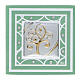 Green frame with the Tree of Life, glass favour, 3x3 in s1