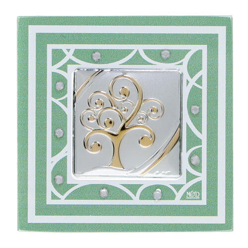 Tree of Life green square favor 7x7 cm 1