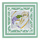Green glass frame, First Communion favour, 3x3 in s1