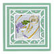 Lembrancinha 7x7 cm quadro Comunhão verde s1