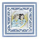 Pamiątka obrazek Anioły, błękitny, 7x7 cm s1