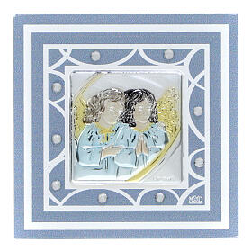 Light blue angels favor with box 7x7 cm