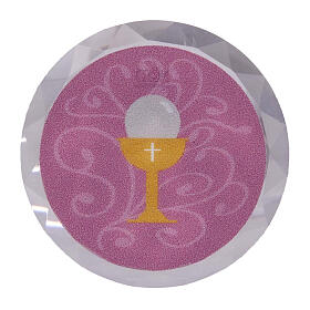 Remerciement rose Communion aimant diam. 4 cm