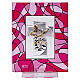 Quadro lembrancinha anjo cor-de-rosa 7,5x10 cm batismo s1