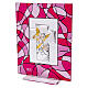 Quadro lembrancinha anjo cor-de-rosa 7,5x10 cm batismo s2