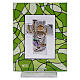 Quadretto comunione bomboniera 7,5x10 cm verde s1