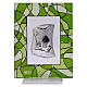 Confirmation favour, green picture with episcopal symbols, 3x4 in s1