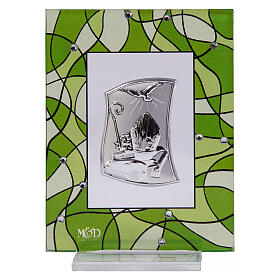 Green confirmation favor with box 7.5x10 cm
