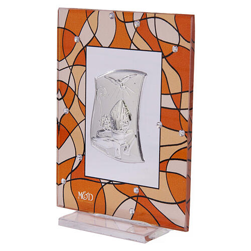 Bernsteinfarbe Bildchen als Gastgeschenk zur Firmung 7,5x10 cm 2