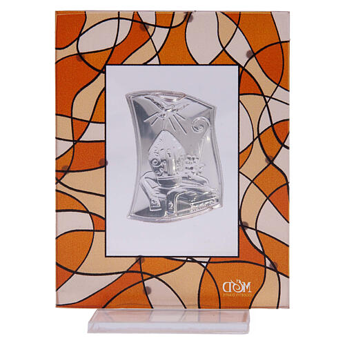 Bernsteinfarbe Bildchen als Gastgeschenk zur Firmung 7,5x10 cm 3