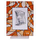 Confirmation favour, amber-coloured picture with episcopal symbols, 3x4 in s3