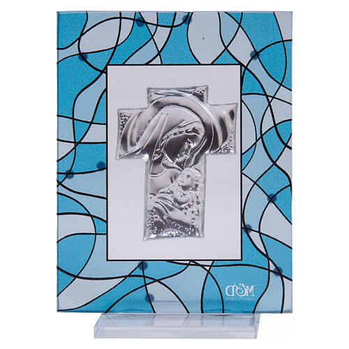 Wasserblaues Bildchen als Gastgeschenk zur Taufe 7,5x10 cm Maria 3