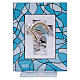 Quadretto acquamarina bomboniera battesimo 7,5x10 cm Maria s1