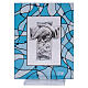 Quadretto acquamarina bomboniera battesimo 7,5x10 cm Maria s3