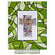 Quadretto vetro comunione bomboniera verde 14x11 cm s1