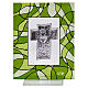 Quadretto vetro comunione bomboniera verde 14x11 cm s3