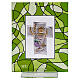 Obrazek pamiątka komunii, zielony, 14x11 cm, szkło i bilaminat s1