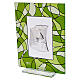 Tableau fond vert remerciement verre Confirmation 14x11 cm s2