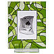 Quadretto verde vetro bomboniera cresima 14x11 cm s1