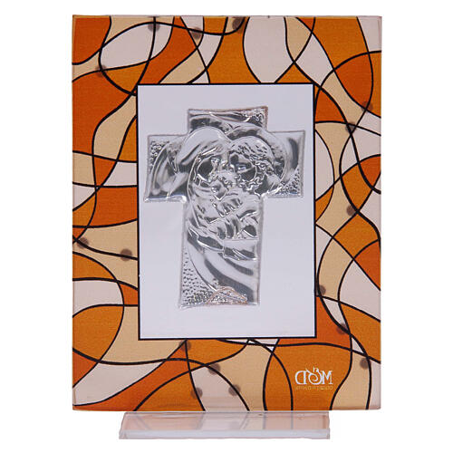 Quadretto bomboniera matrimonio 10x7,5 cm Sacra Famiglia ambra 3